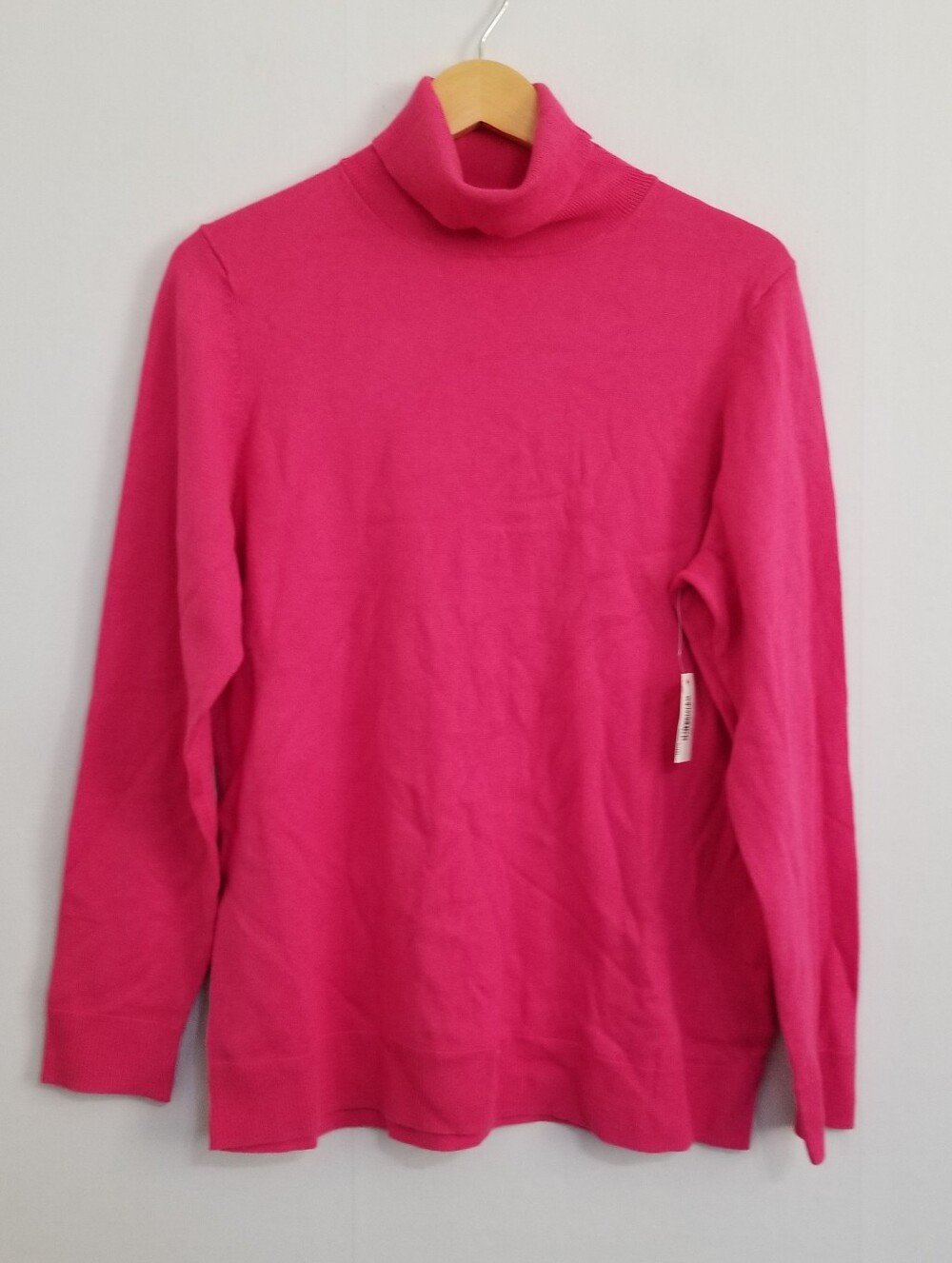 NWT Amazon Essentials Bright Pink Turtleneck Knit Sweater Top Size XL